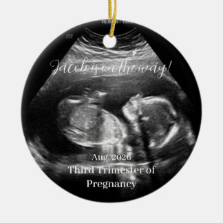 Adorno De Cerámica Ecografía del embarazo Foto de familia Navidad