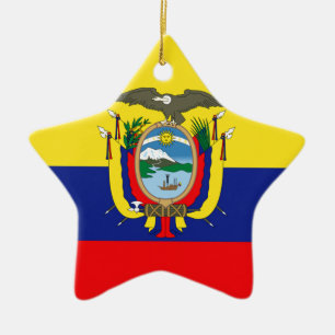 Adorno De Cerámica Ecuadorian Flag