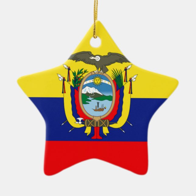 Adorno De Cerámica Ecuadorian Flag (Frente)