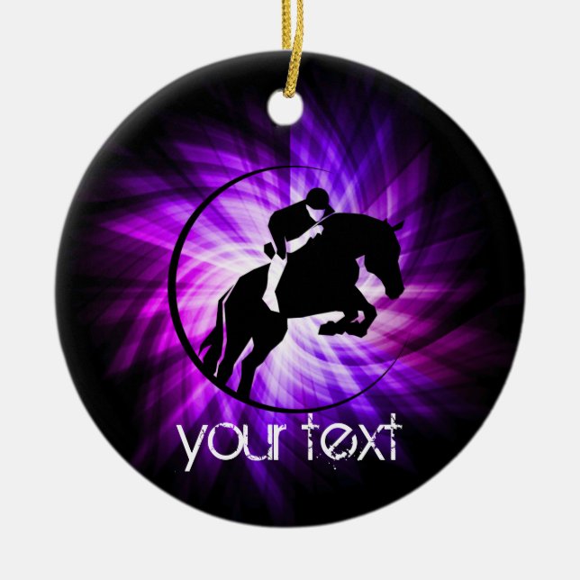 Adorno De Cerámica Ecuestre púrpura (Frente)