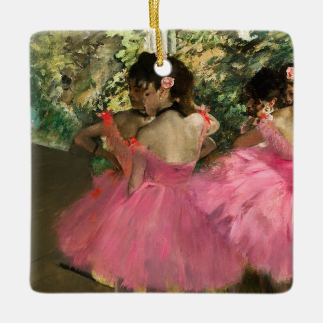 Adorno De Cerámica Edgar Degas - Bailarinas de rosa (Anverso)