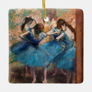 Adorno De Cerámica Edgar Degas - Bailarinas en azul