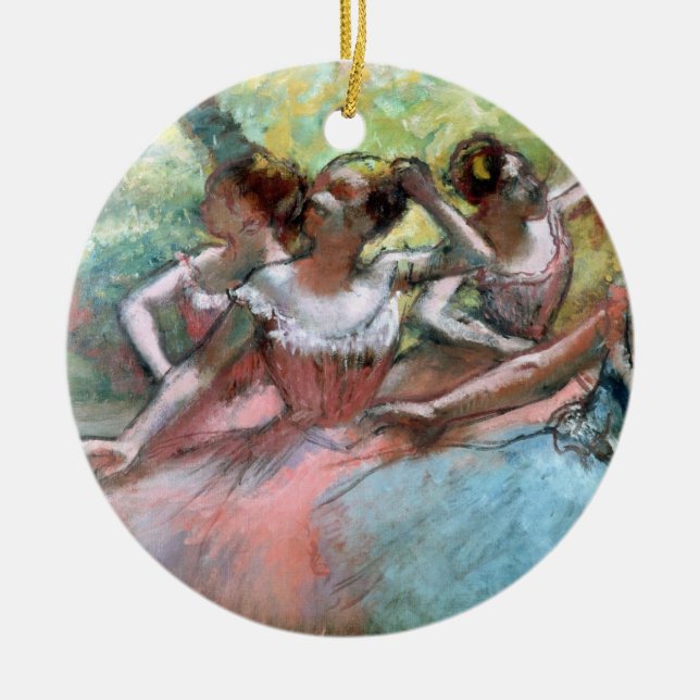 Adorno De Cerámica Edgar Degas el | cuatro bailarinas en la etapa (Frente)
