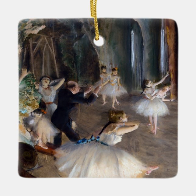 Adorno De Cerámica Edgar Degas - El ensayo del ballet en escena (Anverso)