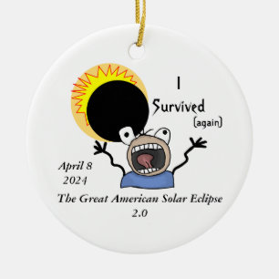Adorno De Cerámica Edición de Supervivencia de Eclipse Solar 2024