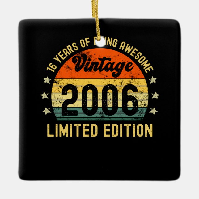 Adorno De Cerámica Edición limitada de 16 regalos de cumpleaños vinta (Anverso)