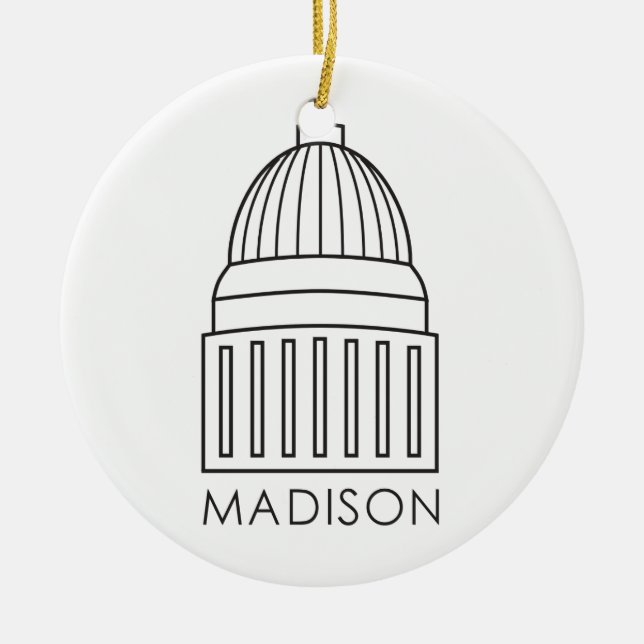 Adorno De Cerámica Edificio del capitolio de Madison Wisconsin (Frente)