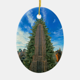 Adorno De Cerámica Edificio Empire State transformado en árbol de nav