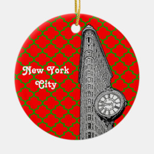Adorno De Cerámica Edificio Flatiron de la ciudad de Nueva York rojo
