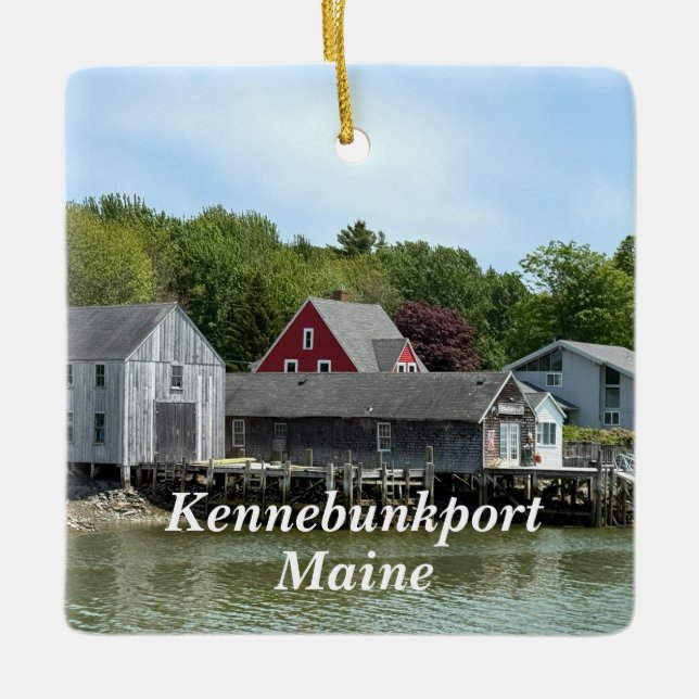 Adorno De Cerámica Edificios rústicos frente al mar en Kennebunkport  (Anverso)