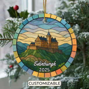 Adorno De Cerámica Edimburgo, Escocia, de vidrio templado personaliza