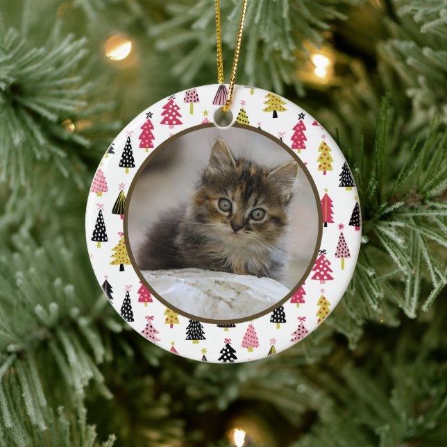 Adorno De Cerámica Editable Christmas Pet Photo Decoration (Árbol)