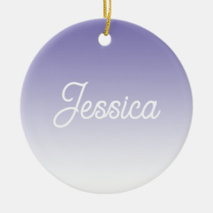 Adorno De Cerámica (Editable) Color púrpura claro naranja y tu texto