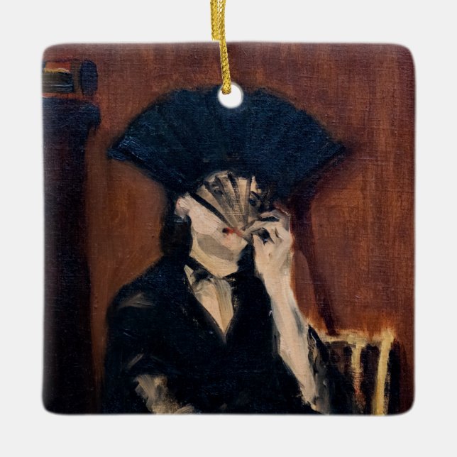 Adorno De Cerámica Edouard Manet - Berthe Morisot con un ventilador (Anverso)