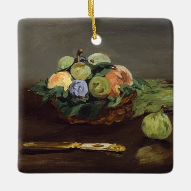 Adorno De Cerámica Edouard Manet - Cesta de frutas (Anverso)