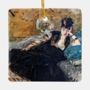 Adorno De Cerámica Edouard Manet - Dama con Abanicos