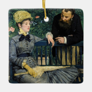 Adorno De Cerámica Edouard Manet - En el Invernadero