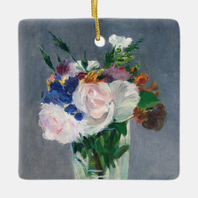 Adorno De Cerámica Edouard Manet - Flores en una bolsa de cristal (Anverso)