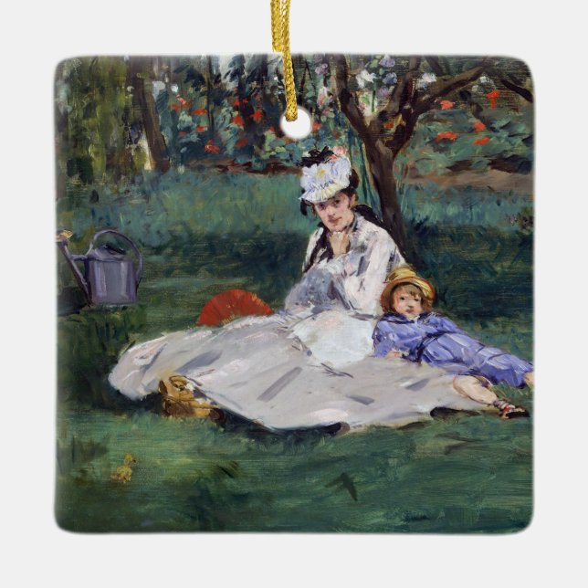Adorno De Cerámica Edouard Manet - La familia Monet en su jardín (Anverso)