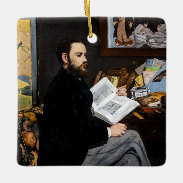 Adorno De Cerámica Edouard Manet - Retrato de Emile Zola (Anverso)