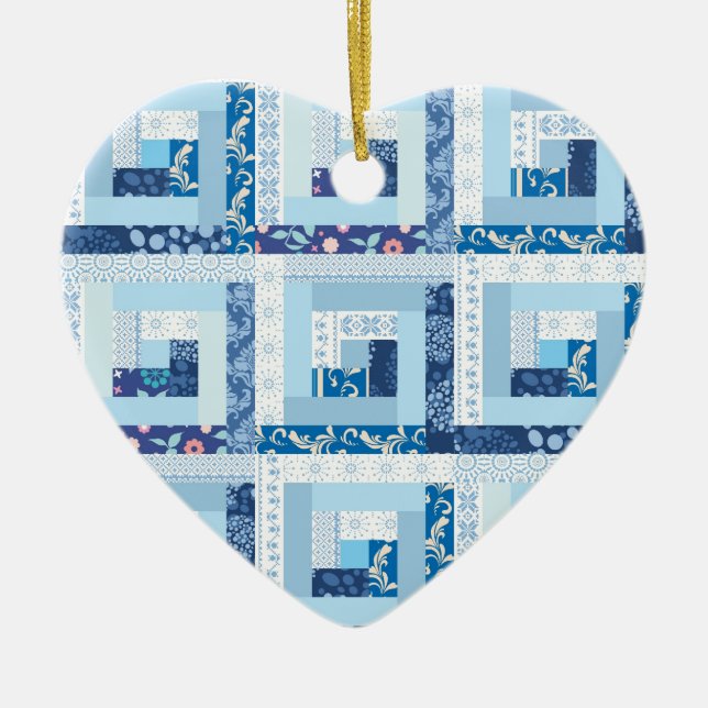 Adorno De Cerámica Edredón azul (Frente)