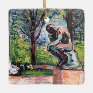 Adorno De Cerámica Edvard Munch - El pensador de Rodin
