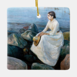 Adorno De Cerámica Edvard Munch - Noche de verano, Inger en la playa