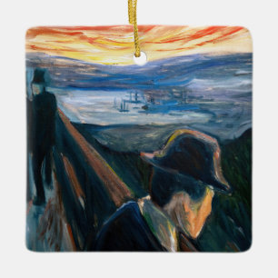 Adorno De Cerámica Edvard Munch - Sick Mood at Sunset, desesperación