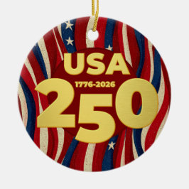 Adorno De Cerámica EE. UU. 250 años bandera americana 4 de julio 2026