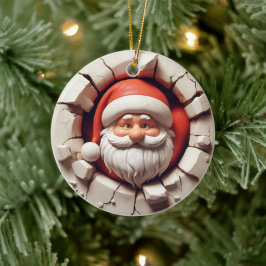 Adorno De Cerámica Efecto 3D de Santa Claus NO 3D real