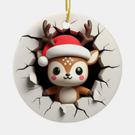 Adorno De Cerámica Efecto 3D del reno NO 3D real
