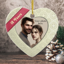 Adorno De Cerámica Efecto seda 12º aniversario: Añadir una foto