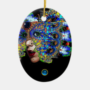 Adorno De Cerámica EFEMERAL , Ruby Rojo , Zafiro Azul