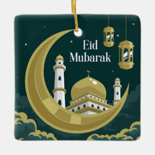 Adorno De Cerámica Eid Mubarak