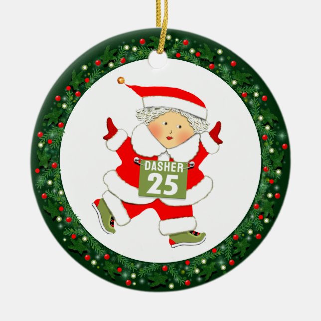 Adorno De Cerámica Ejecución de pistas y regalos de campo (Frente)