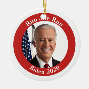 Adorno De Cerámica Ejecutar Joe Run - Biden 2020 - Tu texto en la par