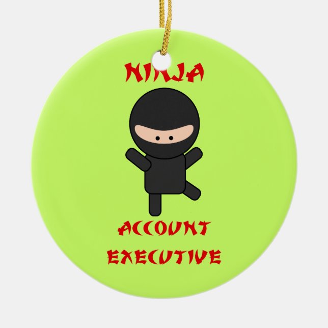 Adorno De Cerámica Ejecutivo de cuenta de Ninja (Frente)