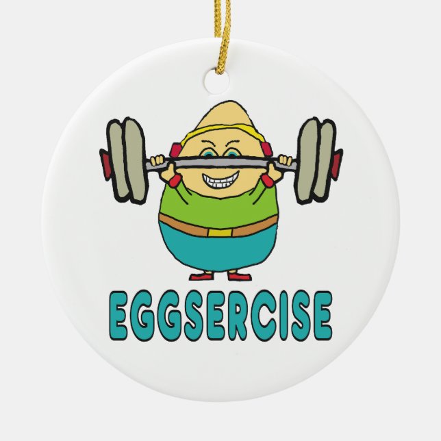 Adorno De Cerámica Ejercicio Eggsercise Egg Pun (Frente)