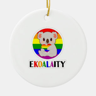 Adorno De Cerámica Ekoalaty Igualdad Gay Koala Oso Divertido LGBT Arc