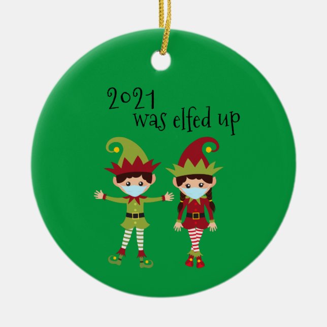 Adorno De Cerámica El 2021 estaba harto de la graciosa máscara facial (Frente)