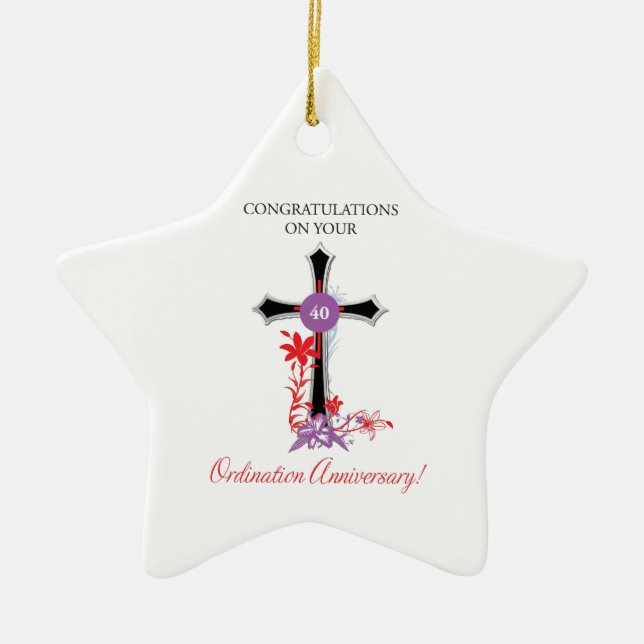 Adorno De Cerámica El 40° Aniversario de la Ordenación del Sacerdote  (Frente)