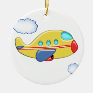 Adorno De Cerámica El aeroplano colorido del niño