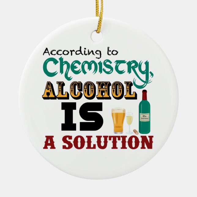 Adorno De Cerámica El alcohol es una solución (Frente)