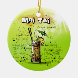 Adorno De Cerámica El AMI Tai - Regalo del cóctel
