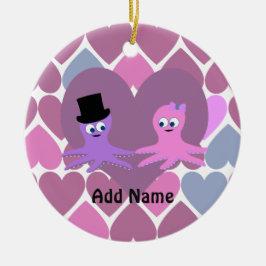 Adorno De Cerámica El amor del pulpo con los antecedentes del corazón