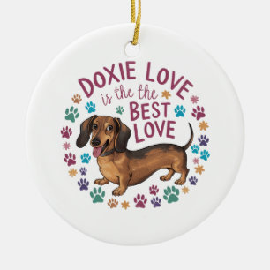 Adorno De Cerámica El Amor Doxie Es El Mejor Amor