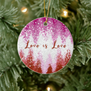 Adorno De Cerámica El amor es amor la bandera del Orgullo Lesbiano Co