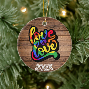 Adorno De Cerámica El amor es amor LGBTQIA+ Nombre personalizado - Añ