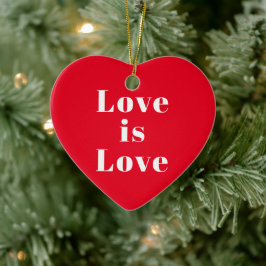 Adorno De Cerámica "El amor es amor" Navidades rojos blancos