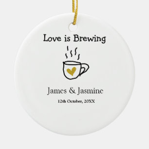 Adorno De Cerámica El amor es Breaking coffee mug nombre de pareja de